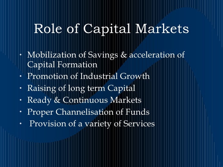 role of capital market slideshare